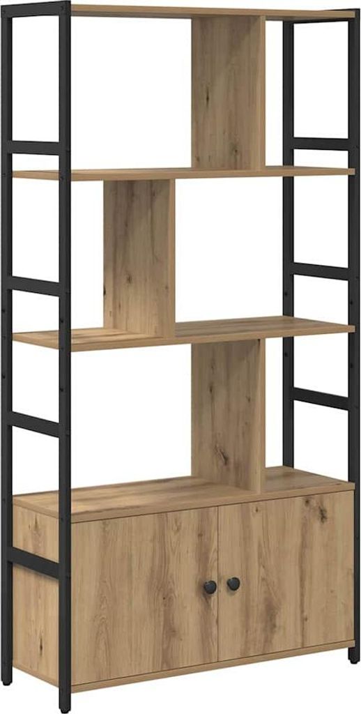 vidaXL Artisan dubová knihovna 80 x 30 x 155,5 cm materiál Obrázek produktu 