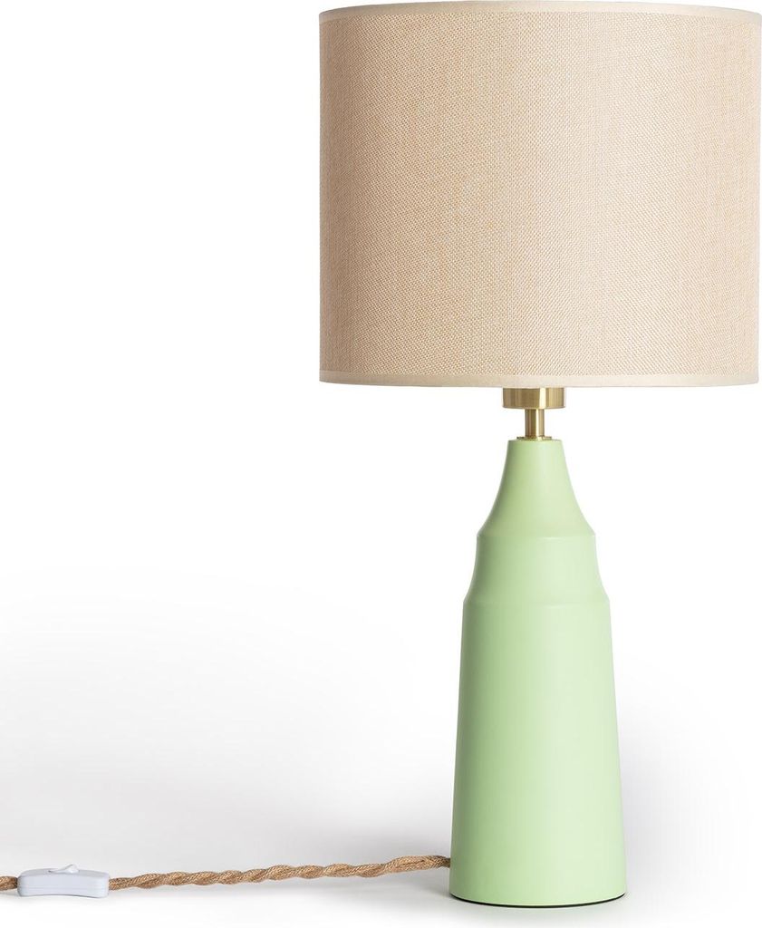 Tischlampe Metall und Stoff Muka Minzgrün