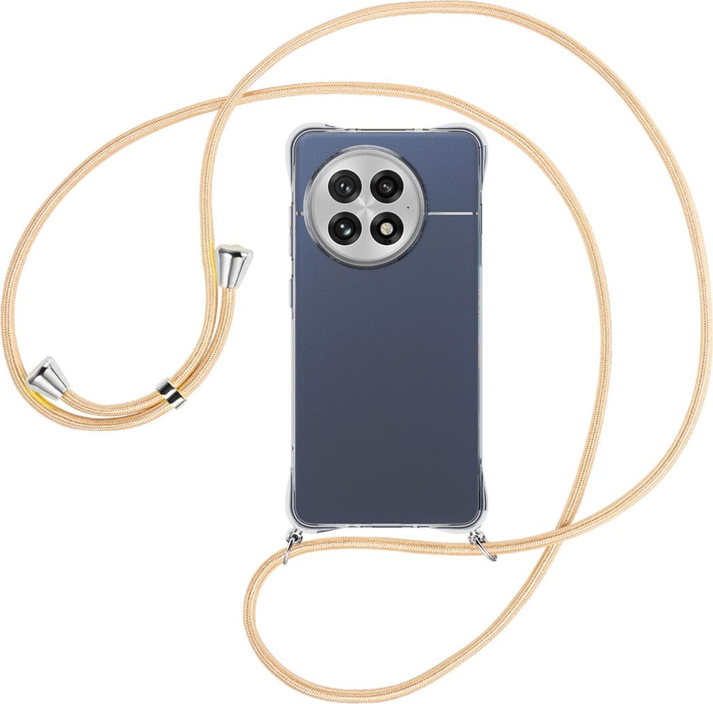 Handykette Backcover-Schutzhülle mit Band (Metall silberfarben) für OnePlus ACE5 5G - Goldkordel