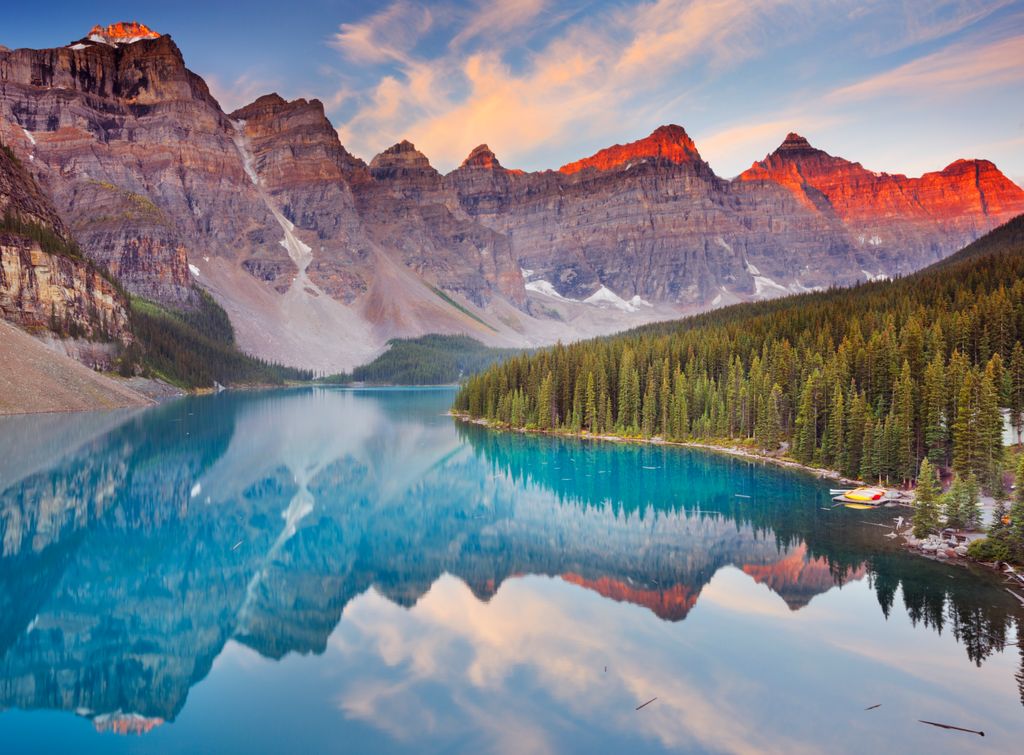 Papermoon VLIES Fototapete, Digitaldruck, Moraine Lake Sunrise (698)