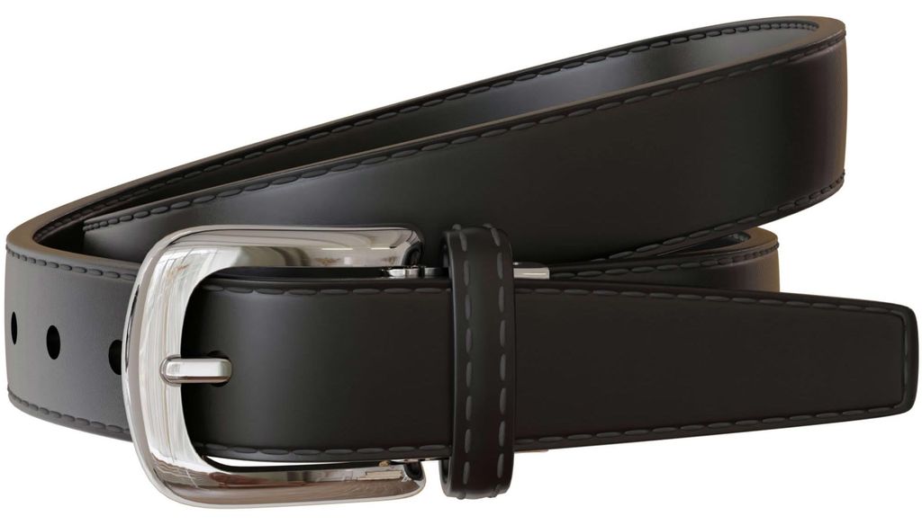 Damen Spalt Leder Gürtel 30mm Sommer Farben Silberne Schließe 30696 Schwarz 100