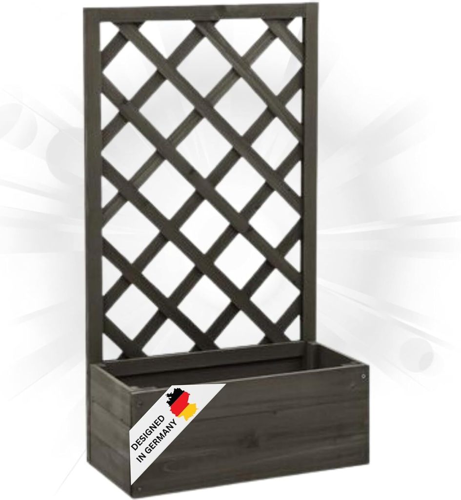 DELUKE® Rankkasten Gartenspalier MINO grau | 90x50x25cm | Produktbild 