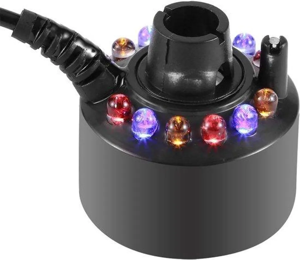 Brumisateur ultrasonique argenté 12 LED pour déco fontaine d'intérieur