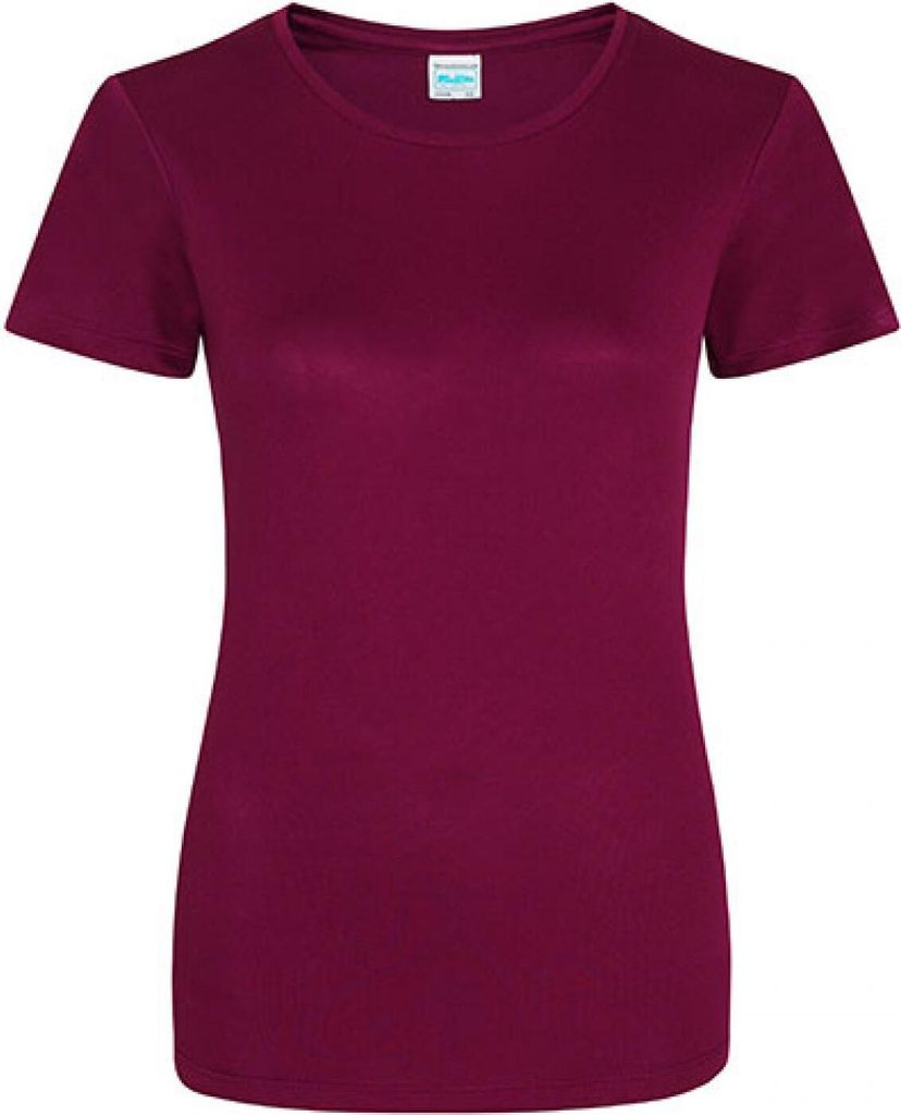 Just Cool JC005 | Girlie Cool Sport T-Shirt + WRAP - Farbe: Burgundy - Größe: L