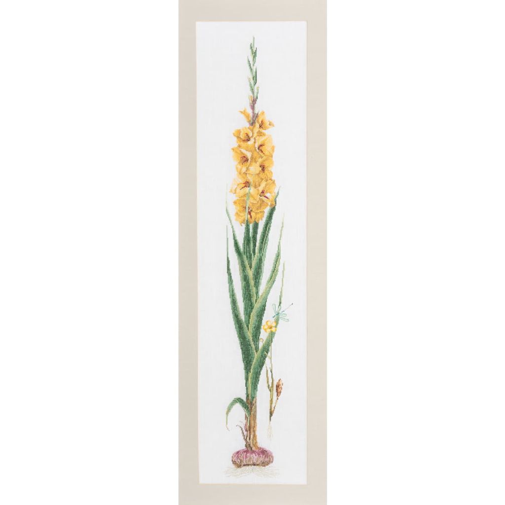 Thea Gouverneur kruisstik set "Gele Gladiool", Aida 18 ct, Productafbeelding 