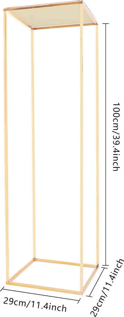 Support plante en fer doré 100 cm, structure robuste pour déco de table