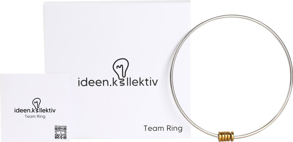 ideen.kollektiv Teamring – Teambuilding-Spiel für Kommunikation, Vertrauen & Geschicklichkeit, Buzz Ring für Workshops, Training & Teamentwicklung