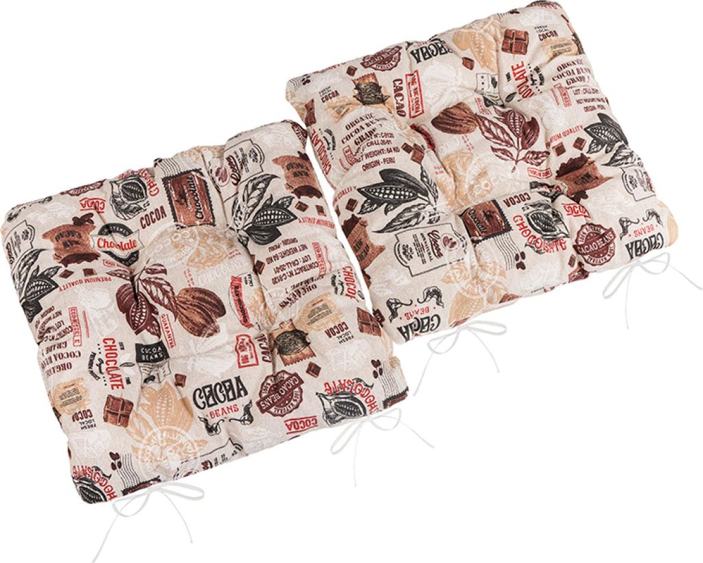 Sitzkissen Ema gesteppt - SET 2tlg - 40x40 cm - Beige, Braun