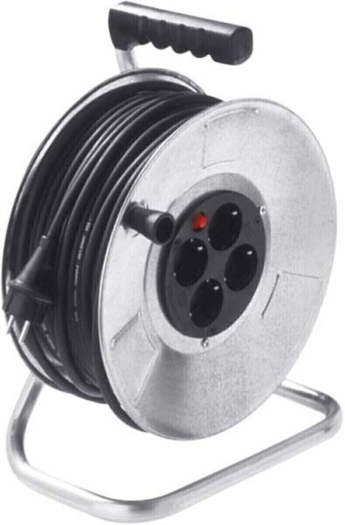 BACHMANN Stahlblechkabeltrommel 4-f. 50m, H05RR-F 3G1,5mm, IP20