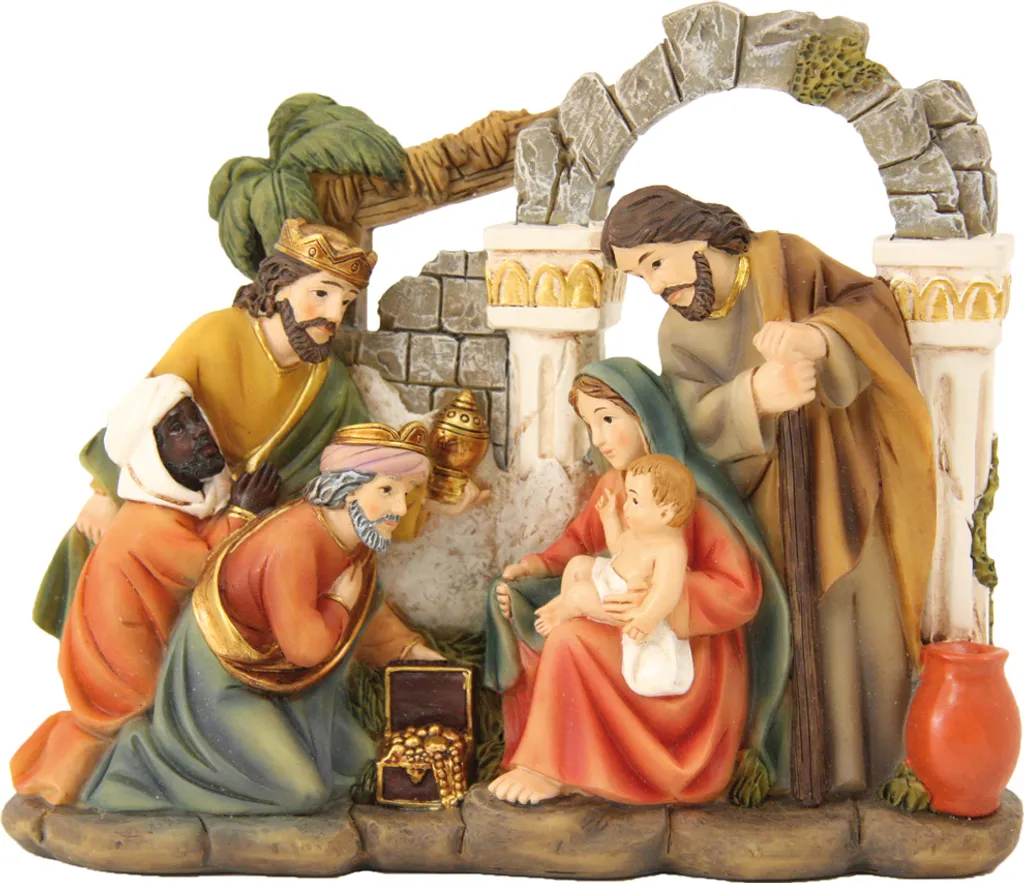 Figurine Presepe FADEDA 14cm: Alta Qualità Artigianale e Stalla Inclusa
