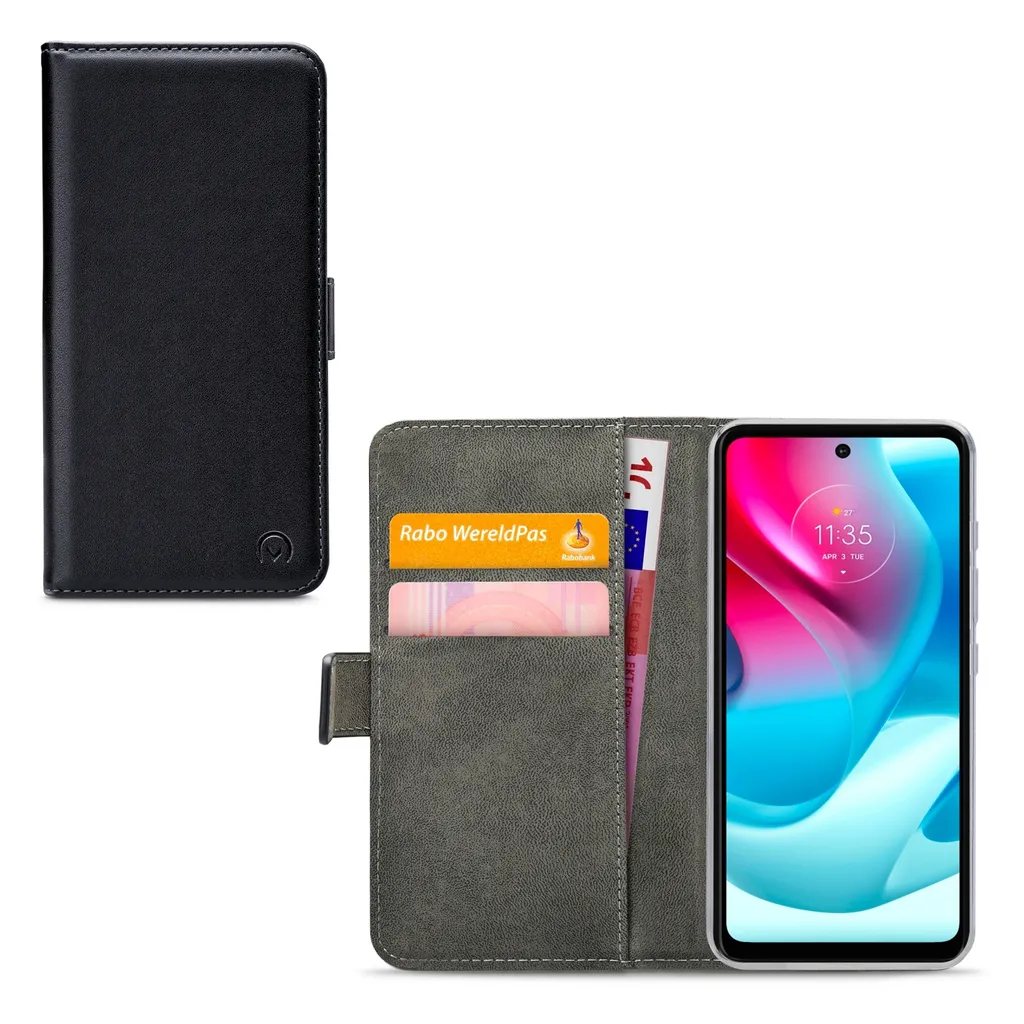 Protection intégrale Moto G60 Mobilize : Étui Noir Pratique et Portefeuille