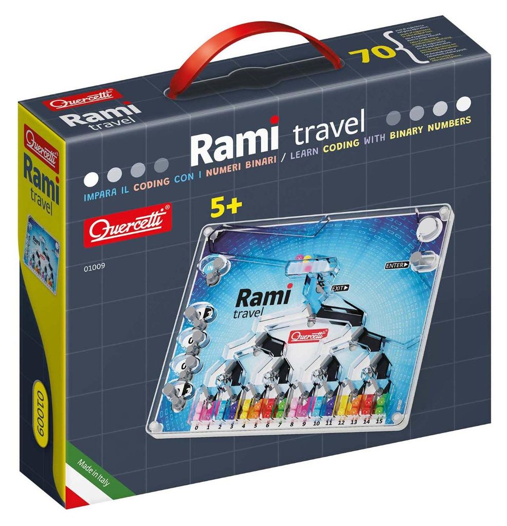 Quercetti Geschicklichkeitsspiel Intelligent Rami Reisespiel für Kinder