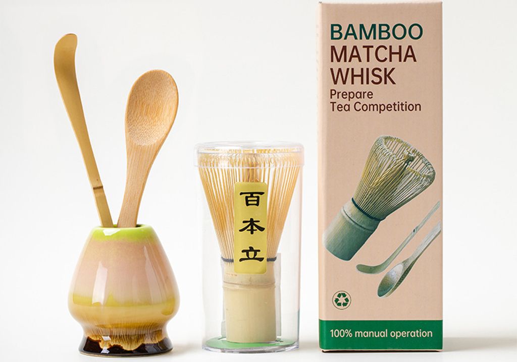 INF Komplettes Keramik-Matcha-Set mit Bambusbesen und -löffel