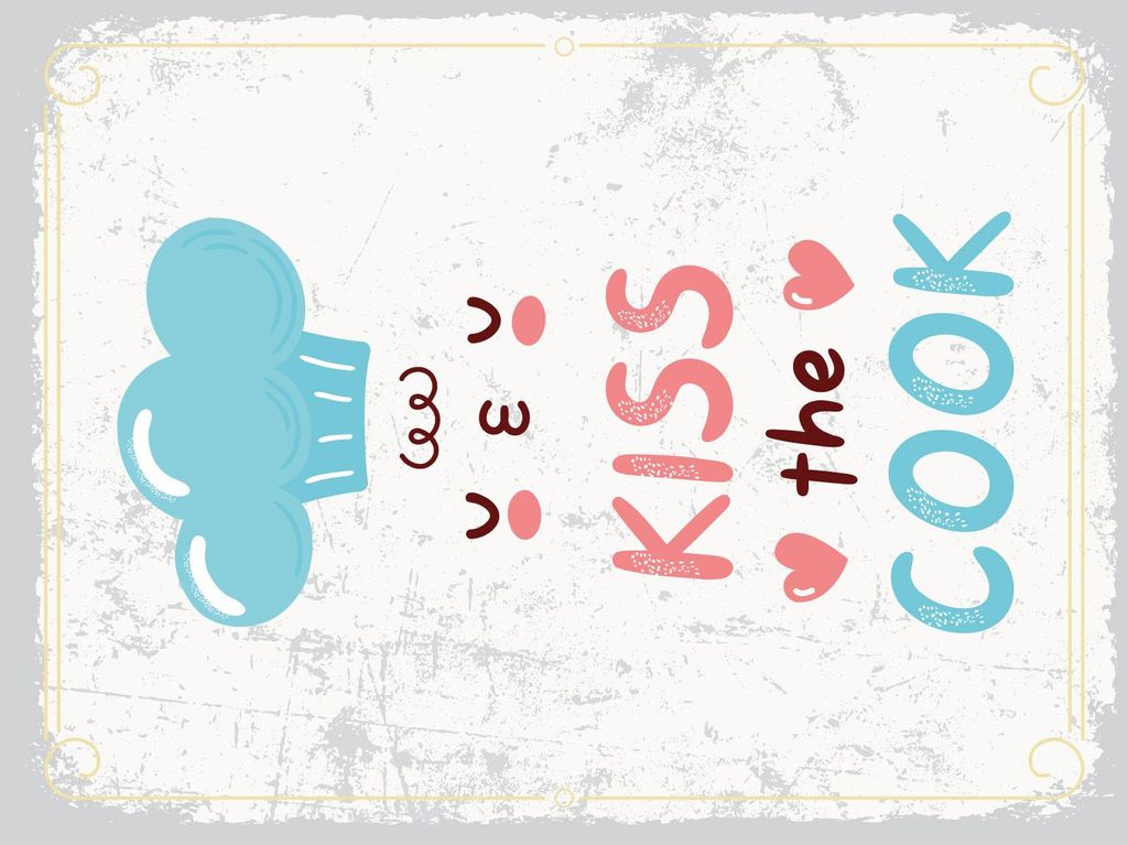 vianmo Holzschild 40x30 cm kiss the cook Kochmütze Deko Schild