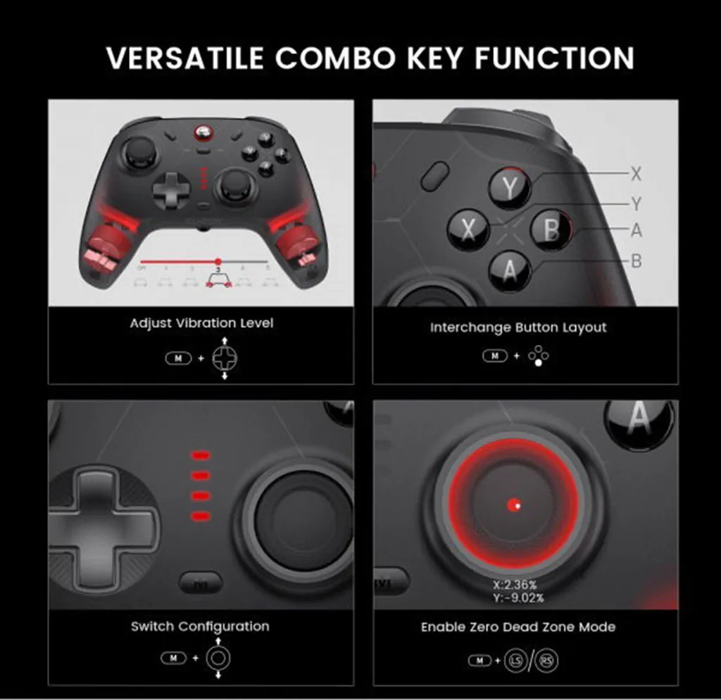 Manette GameSir Cyclone 2 Tri-Mode Noire Idéale pour Compétition Switch PC