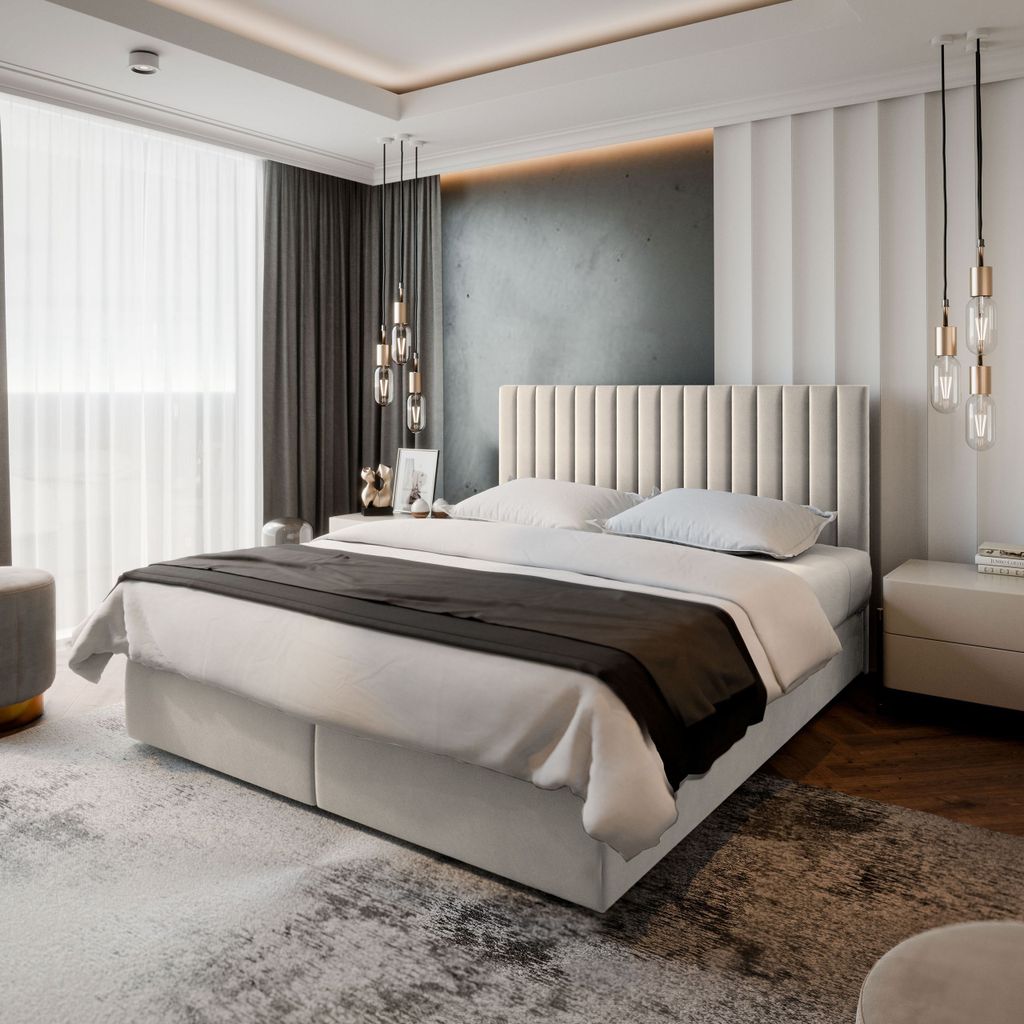 masseno Boxspringbett 140x200 cm Bonell Matratze Topper Produktbild 