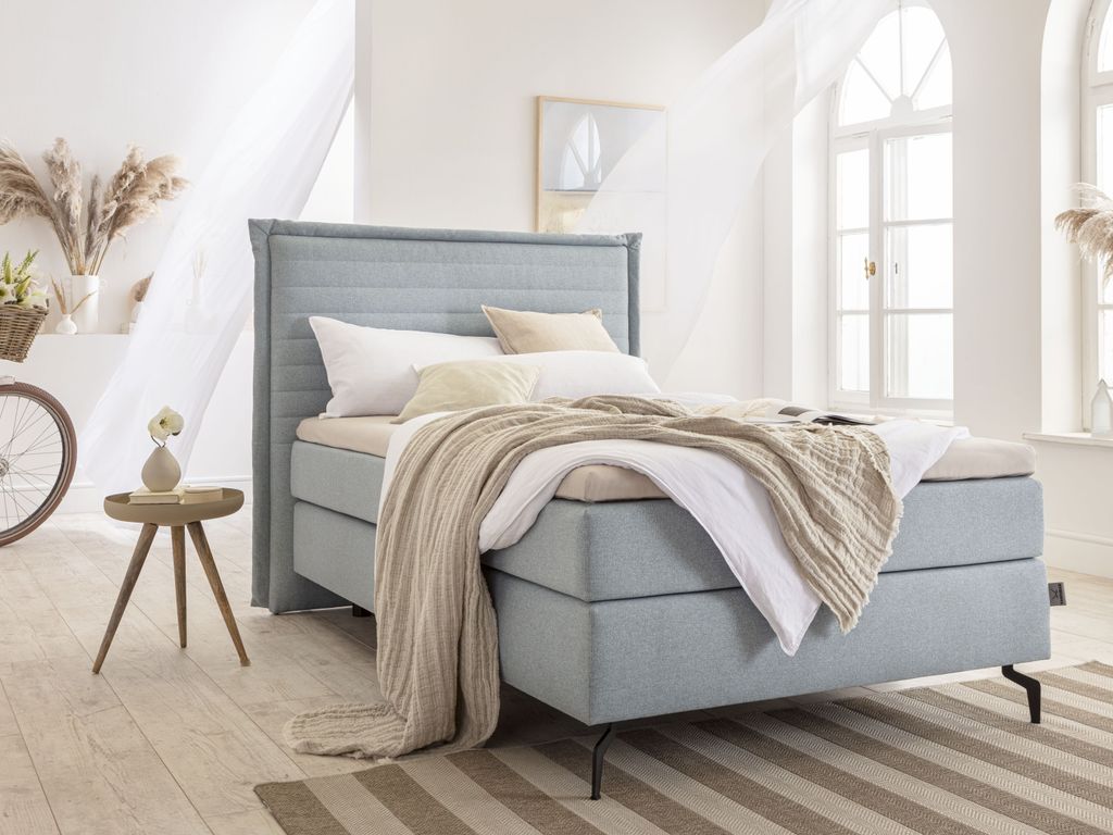 Boxspringbett SANSIBAR SVENDBORG LF 120x200 cm blau Box-Spring-Bett