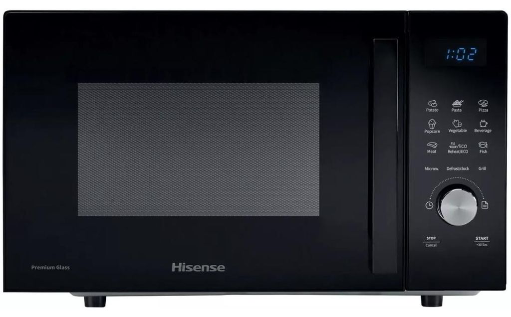 Hisense H23MOBSD1HG Schwarz Mikrowelle mit Grill Flache Produktbild 