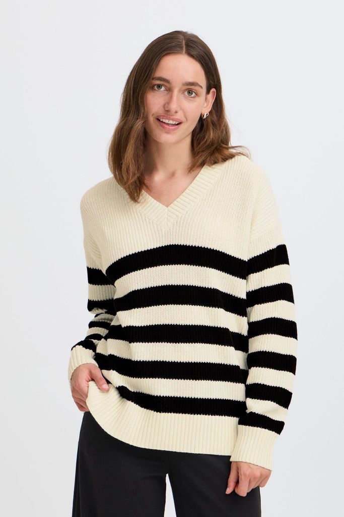 OXMO OXKALA Damen Pullover Grobstrickpullover Baumwollmischung relaxed fit
