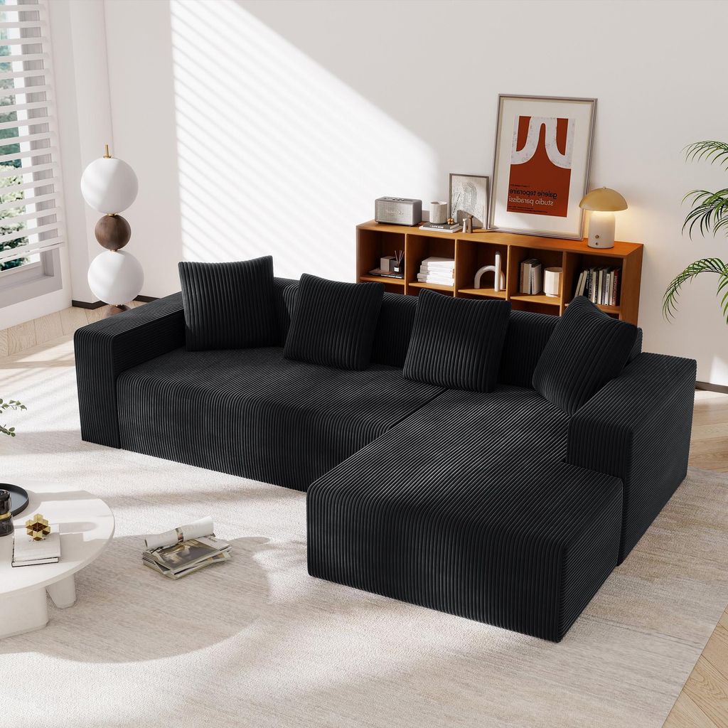 Vollkomprimiertes knochenloses Sofa,Cloud-Kombinationssofa mit L-Liegestühlen, modernes modulares Sofa mit tiefen Sitzplätzen, gepolstertes Sofa ...