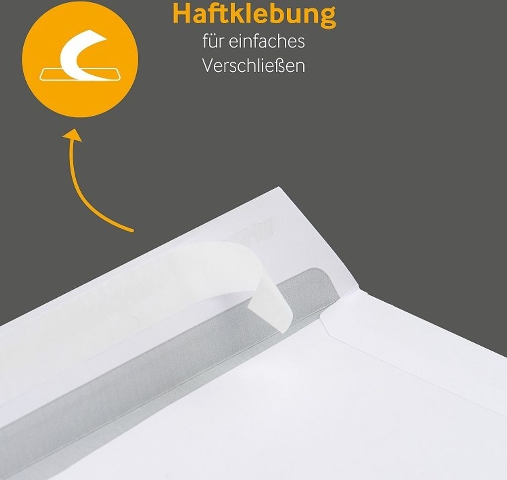 250 Versandtaschen Weiß 229x324 mm (DIN C4) mit Haftklebung Produktbild 3