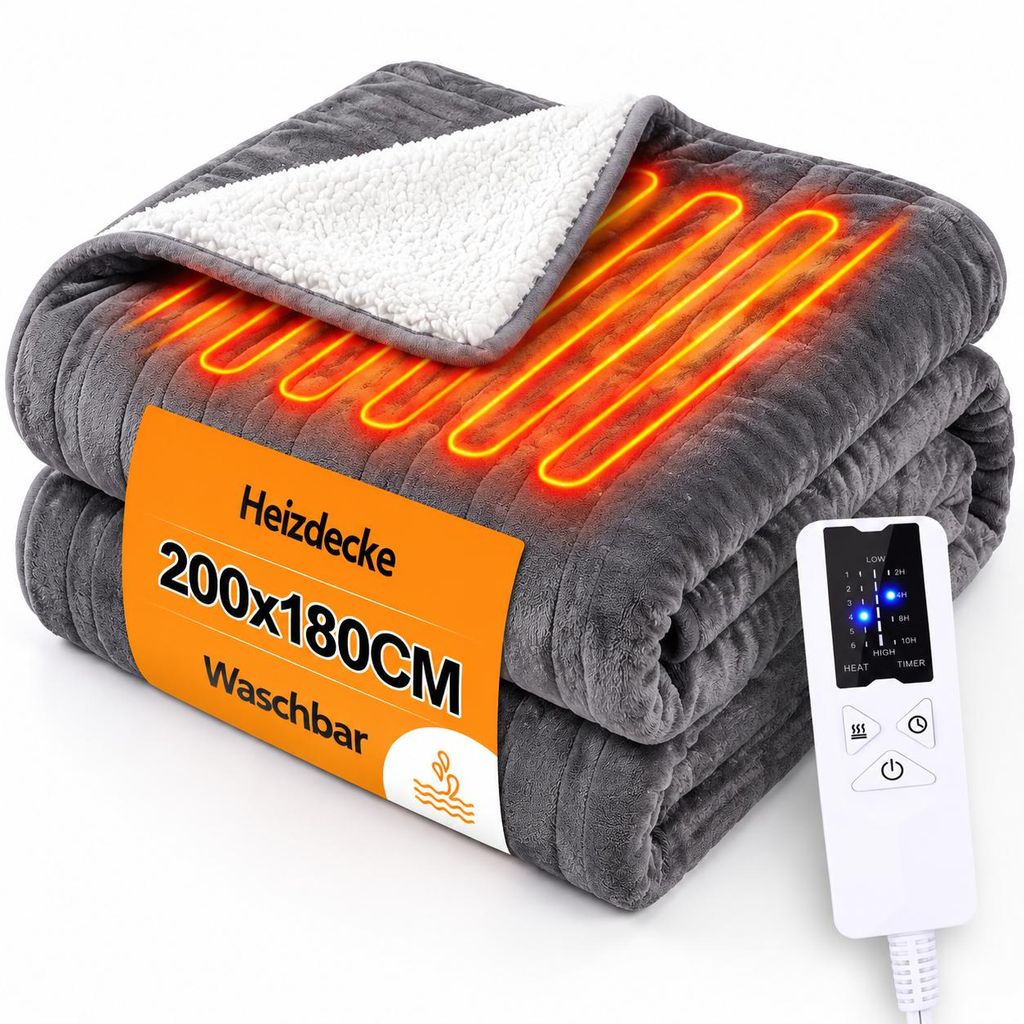 ZMH Wärmedecke Elektrisch Flanell 180x130cm Produktbild 