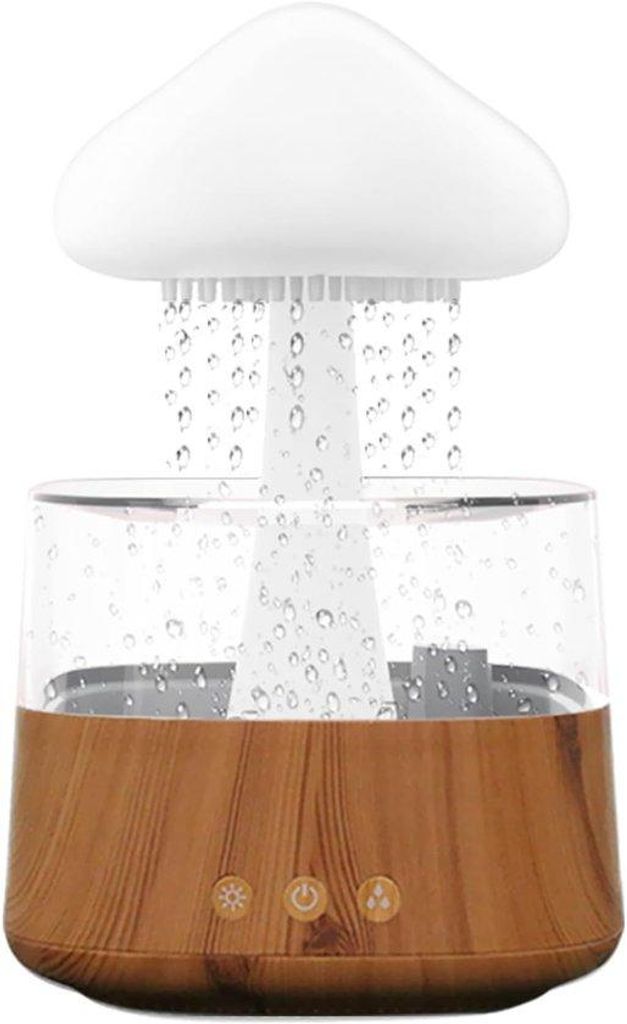 Luftfeuchtiger - 450 ml, Luftfeuchtiger in Wolkenform mit 3 Regen-/Nebelmodi und 7 Nachttischlampen, Wasserfeuchtiger, Aromadiffuser für Raum, Aut...
