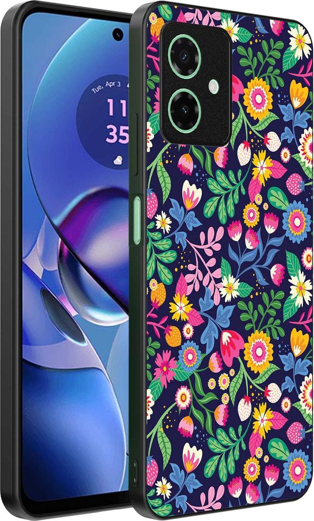 Smartphonica Phone Case Fit für Motorola Moto G64 mit Blumendruck - TPU zurück Abdeckung Fall Blumendesign