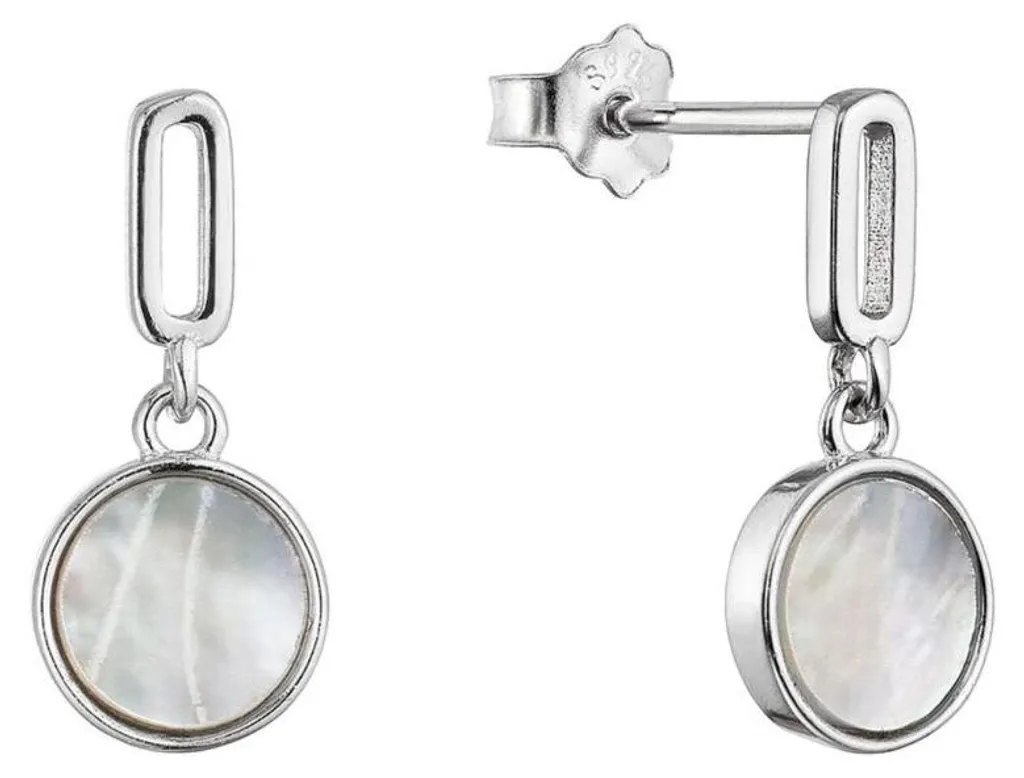 Boucles d'oreilles pendantes en argent anti-allergie avec perle 11518