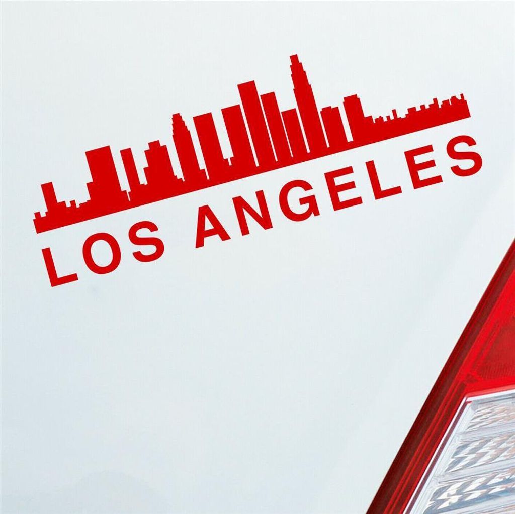 Auto Aufkleber Los Angeles Stadt City USA Kalifornien State 19x7 cm Rot Sticker Heckscheibenaufkleber