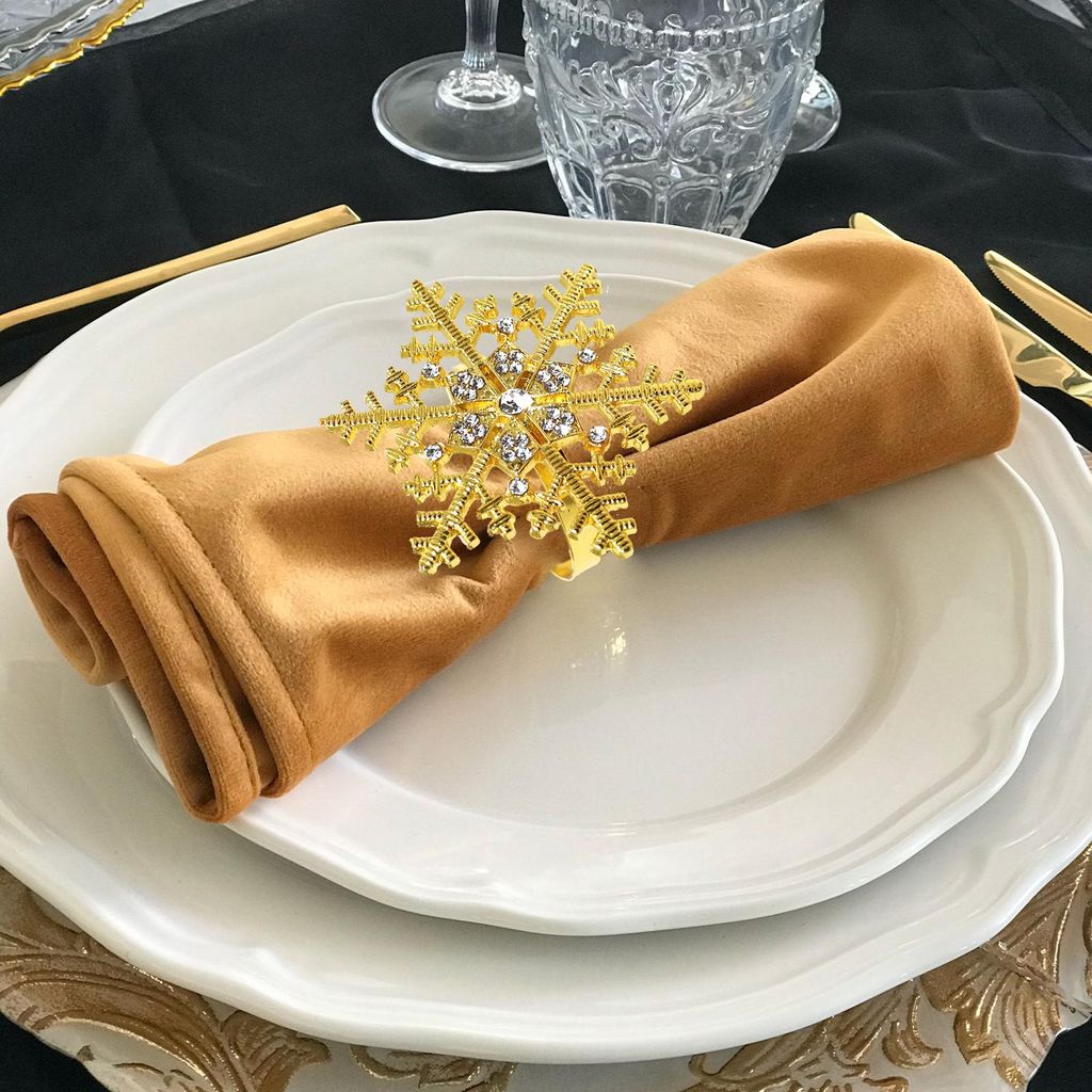 serviettenring Schneeflocke Dekorative Serviettenringe in Form einer Schneeflocke, Ringhalter deco table