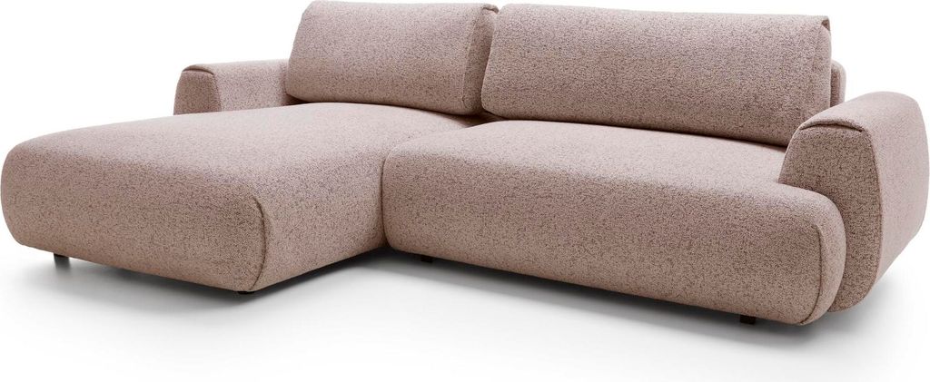 FURNLUX Ecksofa Tasche Rosa Und Schwarz 270cm / Hauptfarbe: Rosa / Abmessungen: 270 x 81 x 167 cm