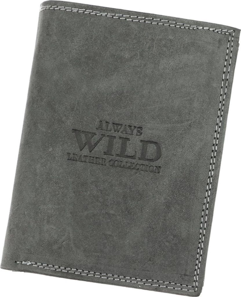 Always Wild | Herrengeldbörse, aus Leder, mit Außenfach, für Zahlungen, Schwarz, 10x13 cm