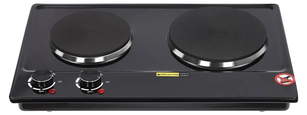 Plaque vitrocéramique 2 zones indépendantes 2500W avec 6 niveaux de puissance