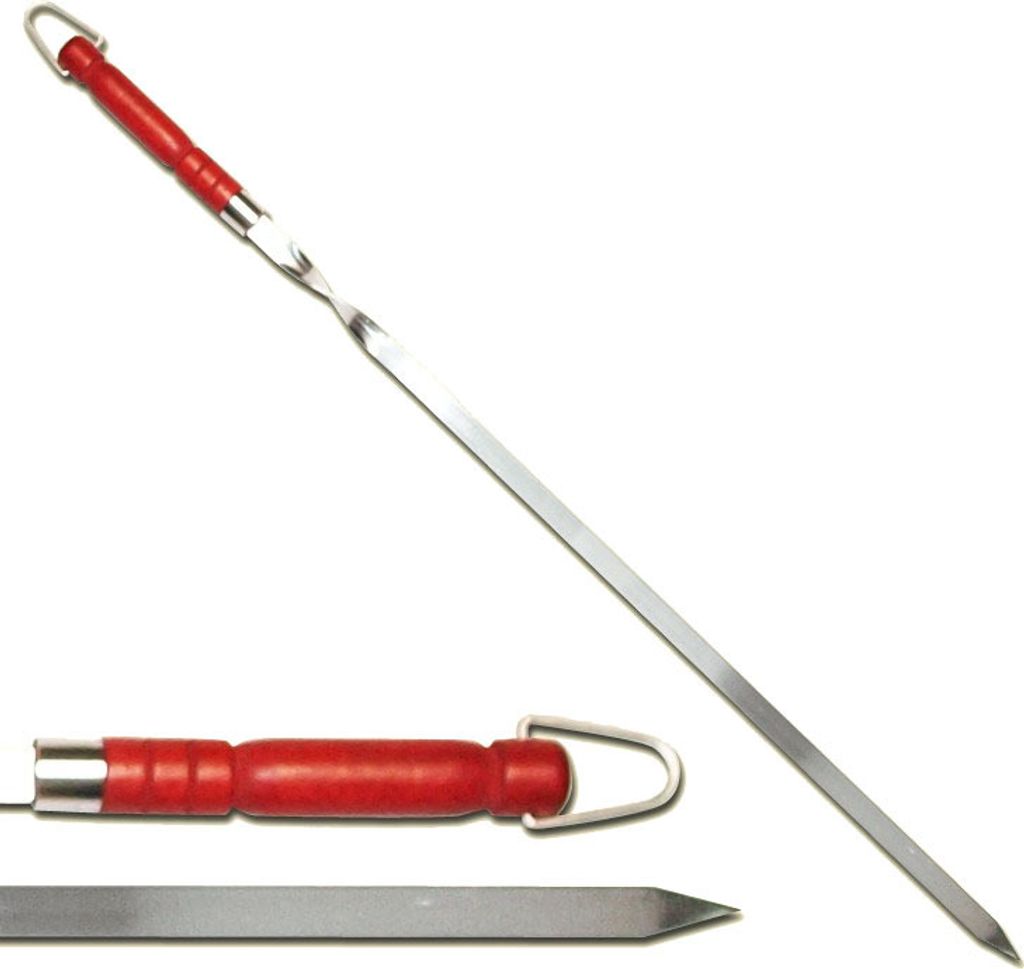4x Extra Lange Edelstahl Grillspiesse 77cm lang / 1,5cm Produktbild 1