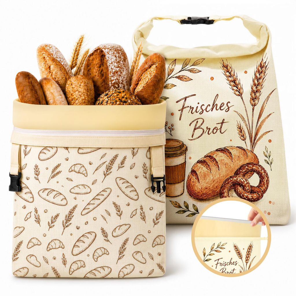 Brotbeutel Bienenwachs 2 Stück, Standboden, Produktbild 