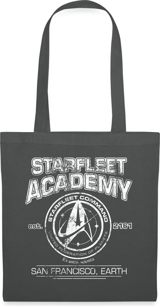 Spreadshirt Star Trek Discovery Starfleet Academy Stoffbeutel, One size, Graphite