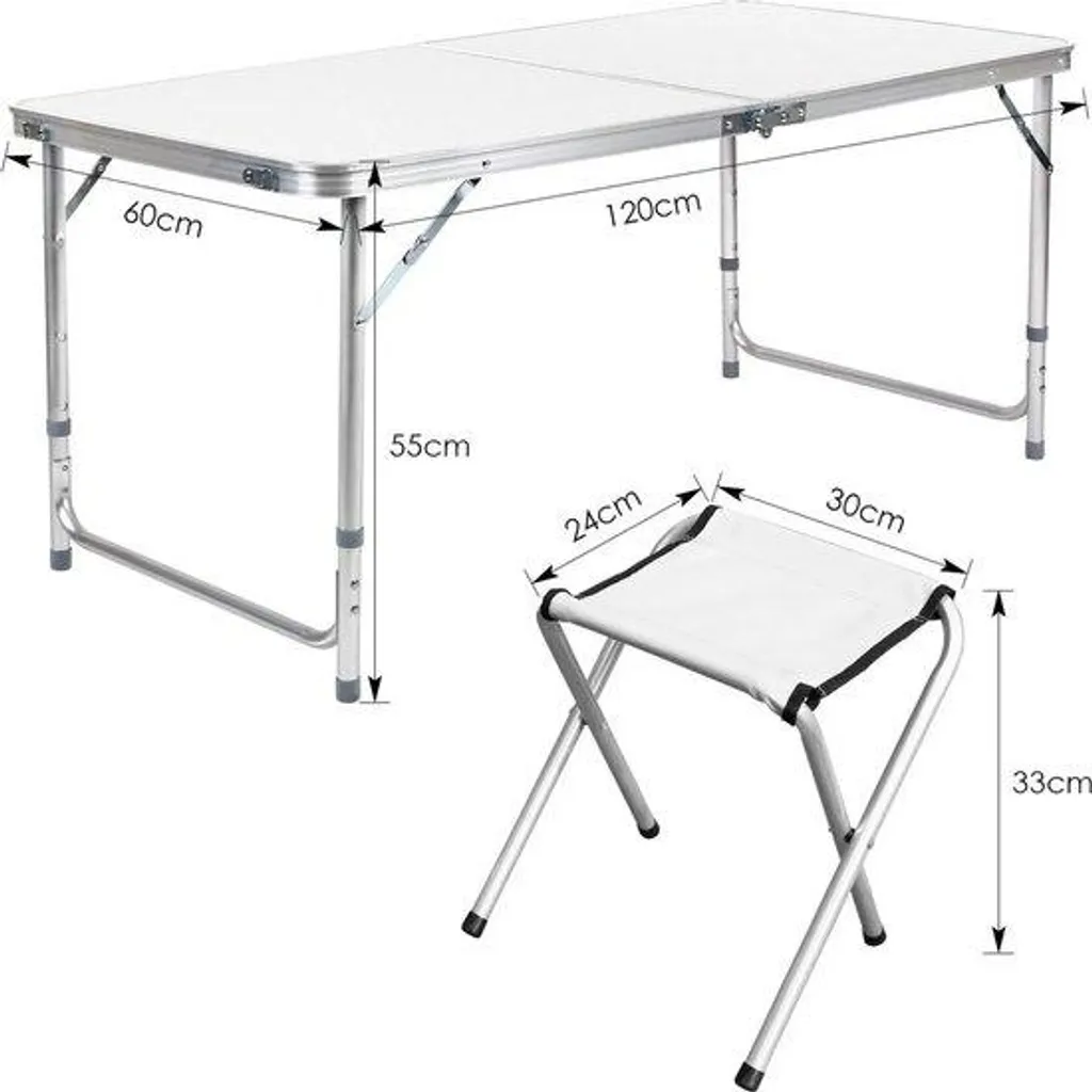 Table de camping pliable pour pique-nique et repas en plein air, 5 pcs