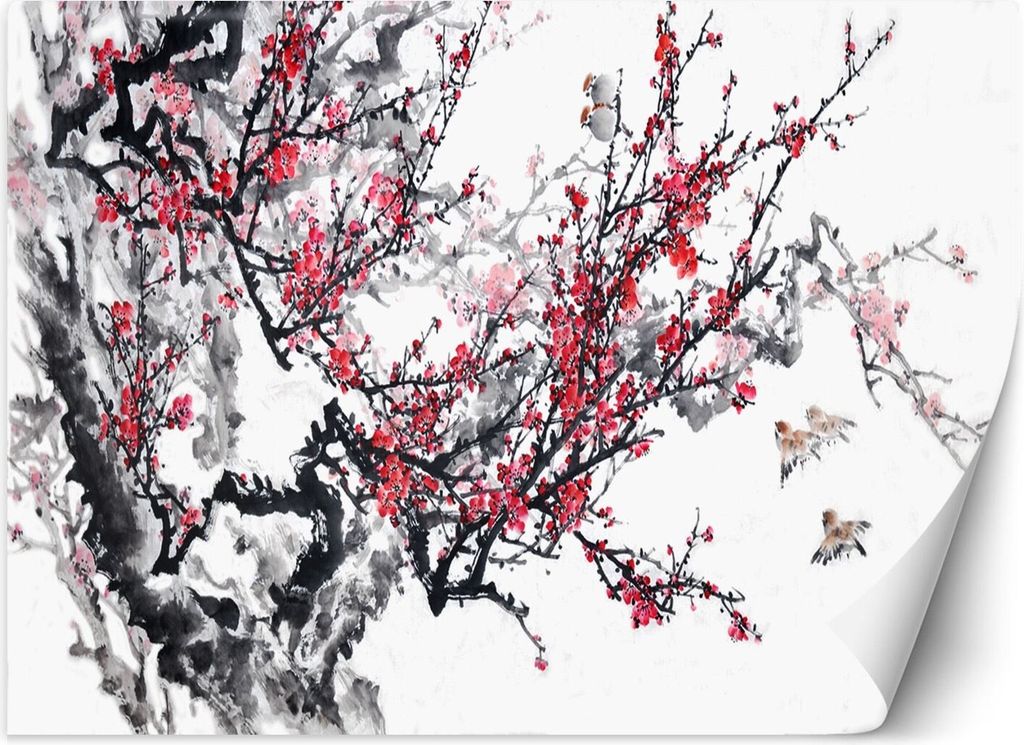Vlies fototapete Kirschblüten 200x140 cm Feeby Rosa inkl. Kleber einfache Montage