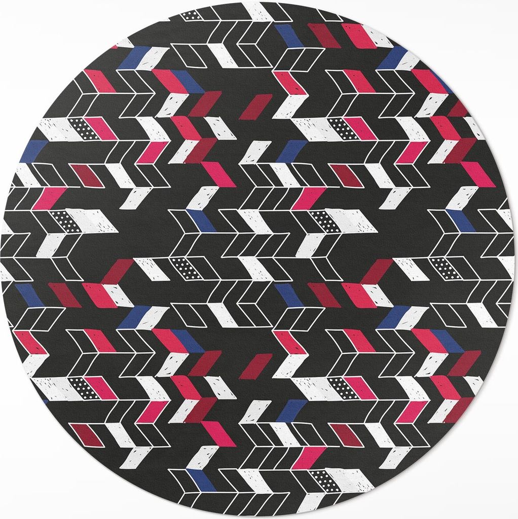 Modernes Design trendiges geometrisches Muster– Vinylteppich – Indoor Teppich – Flur – Pflegeleicht – Runder Teppich – PVC Teppich – ...