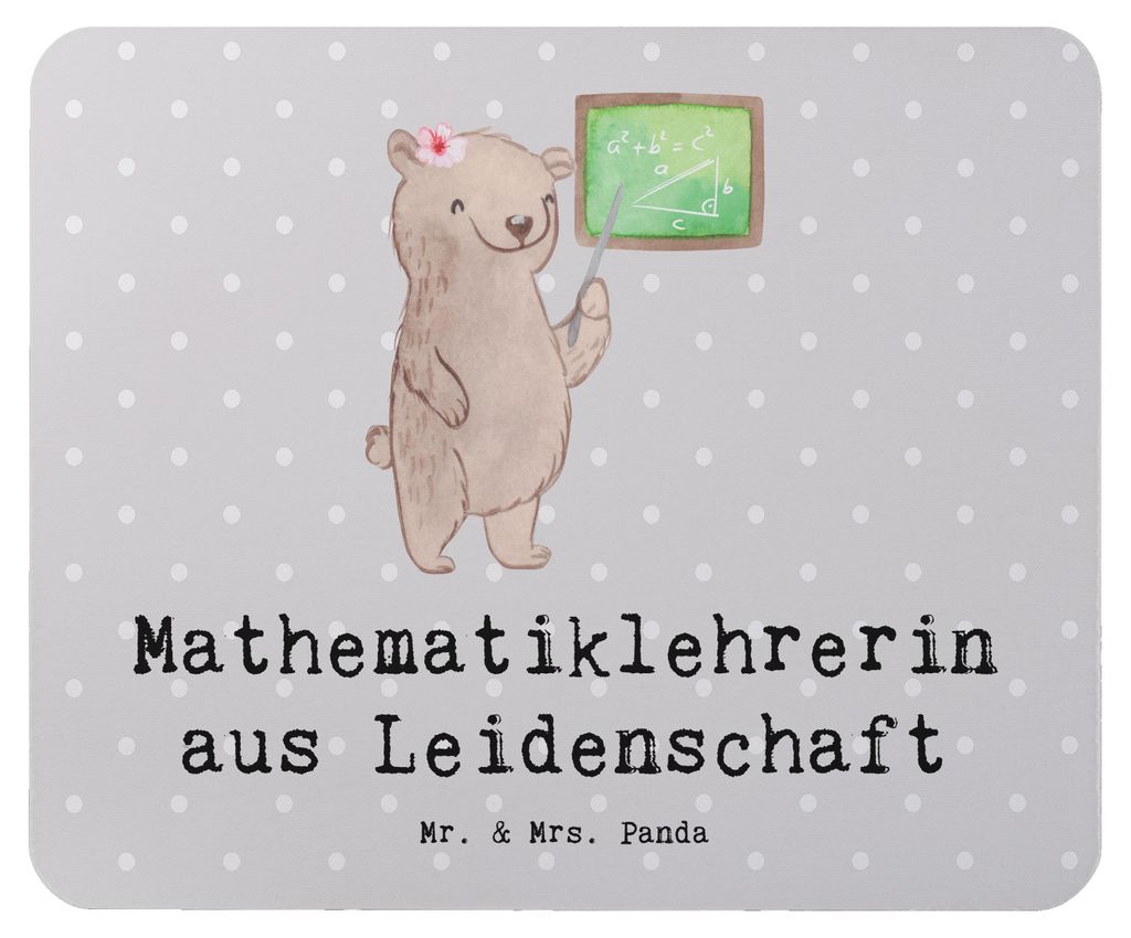 Mr. & Mrs. Panda Mauspad Mathematiklehrerin Leidenschaft - Grau Pastell - Geschenk, Referendariat, Mouse Pad, notebook, Lustig, Mousepad, laptop, W...