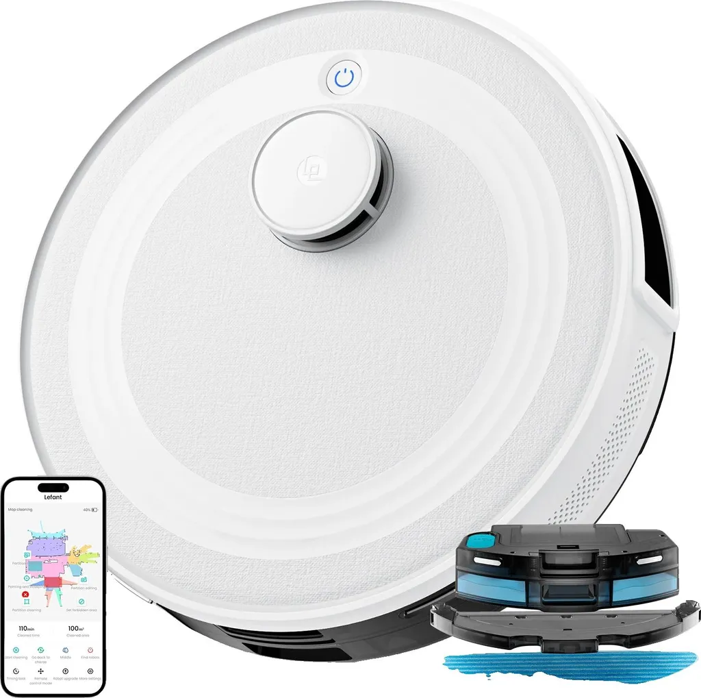 Aspirateur robot laser M2 Blanc système anti-enroulement haute précision