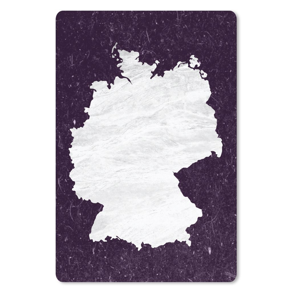 MuchoWow Mauspad Mousepad Karte - Deutschland - Weiß 40x60 cm - Mousepads - Maus Mat - Pad - Mausunterlage - Schreibtisch Accesoire