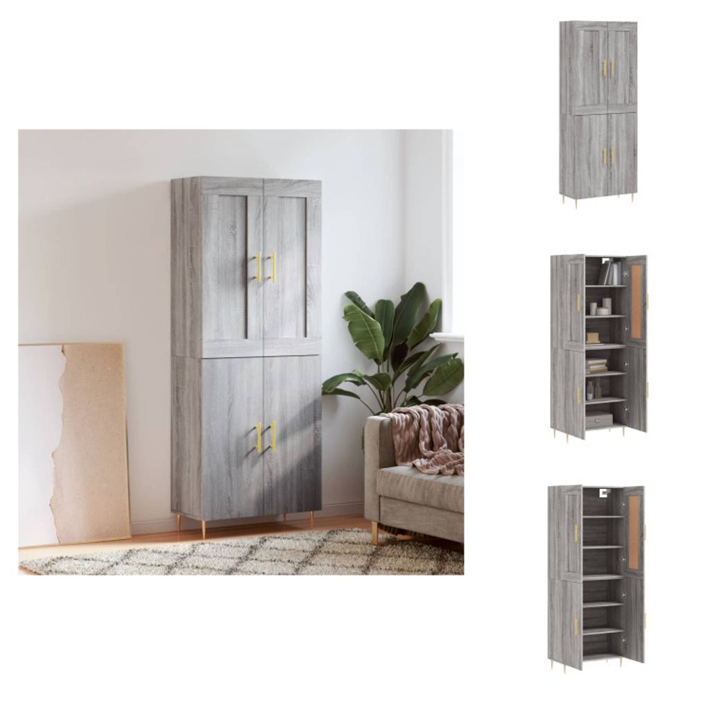 vidaXL Highboard Grau Sonoma 69,5x34x180 cm Holzwerkstoff - Sideboards