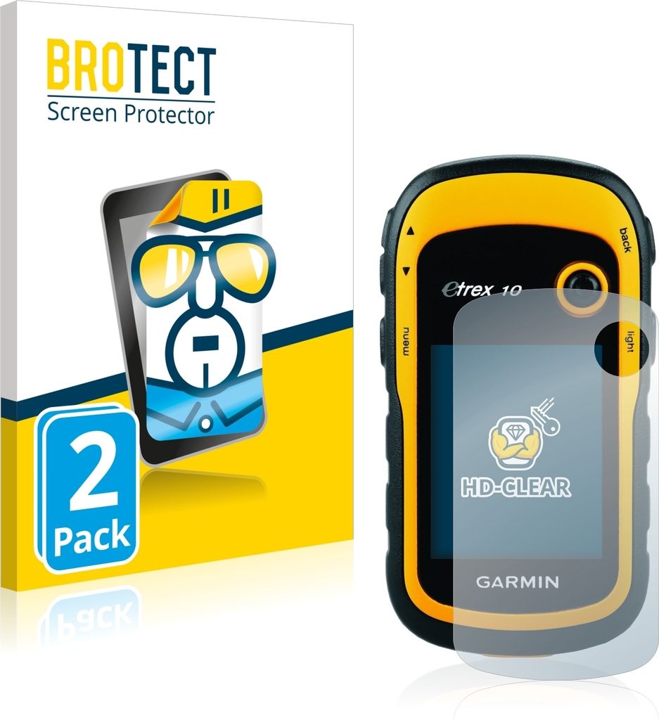 2x Für Garmin eTrex 10 Schutzfolie BROTECT Displayschutz Display Schutz Folie Klar Transparent