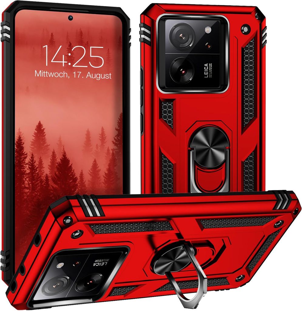 Armor Outdoor Handyhülle für Xiaomi 13T / 13T Pro Handy Panzer Case Cover Schutzhülle Farbe: Rot