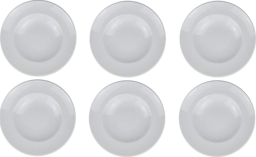 Pastateller (weiß) in Europa hergestellt und Pastalöffel / Retsch Arzberg / XXL - Ø30cm / Porzellan / 6er Set