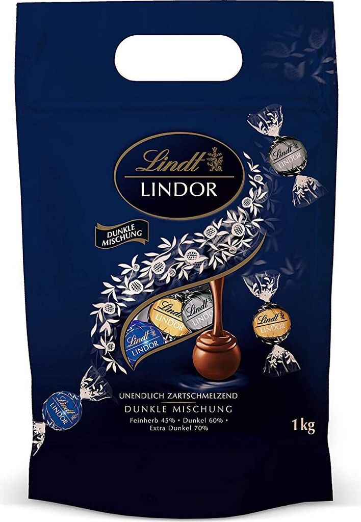 Lindt - LINDOR - Kugeln DUNKLE MISCHUNG 1kg Tüte Produktbild 