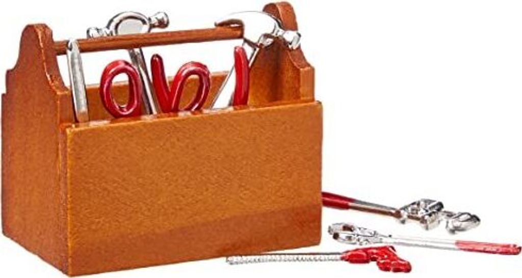 Miniatur, Werkzeugkasten mit Werkzeug  9 - teilig Produktbild 