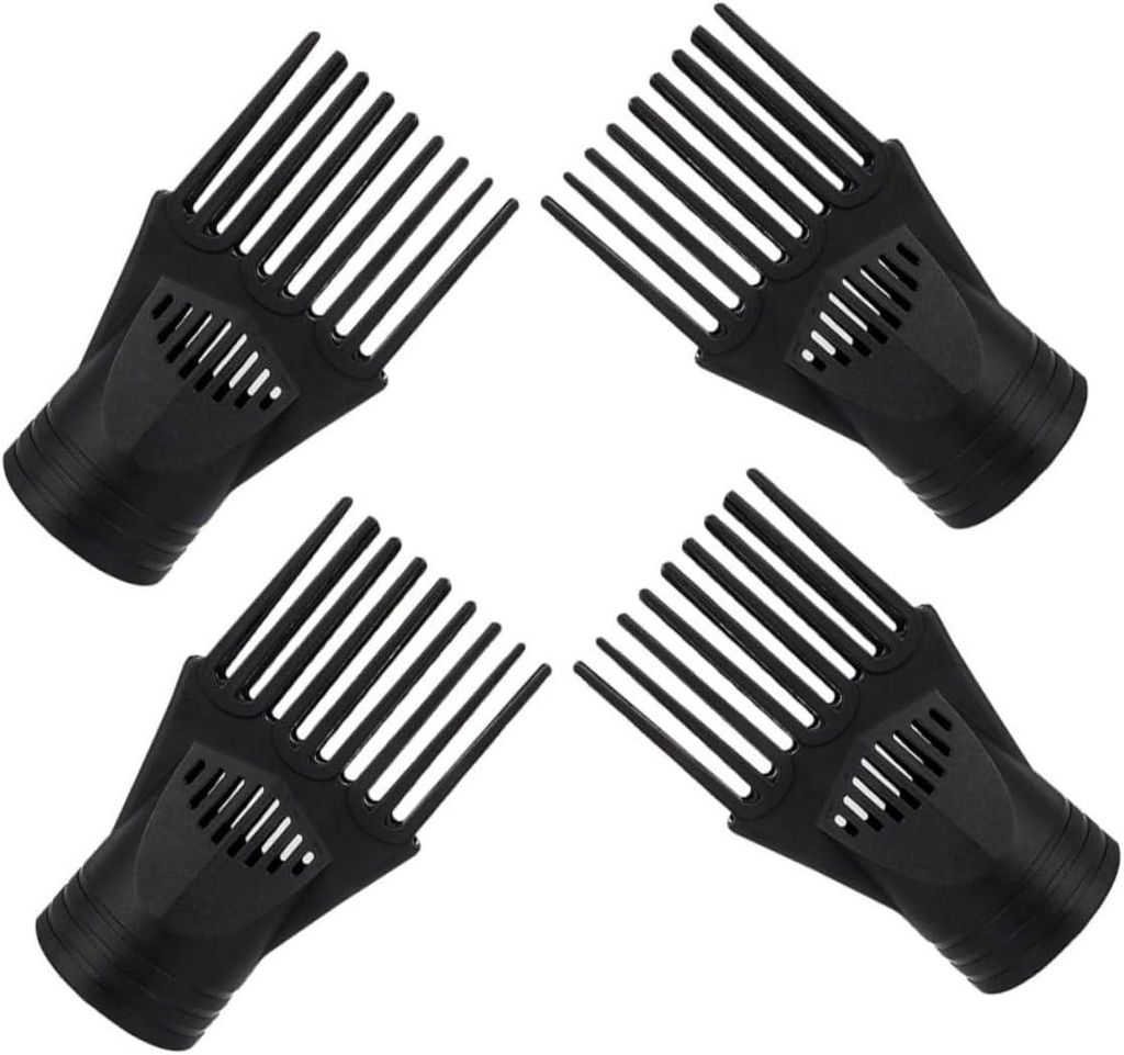 4-teiliger Kammaufsatz für Haartrockner, Zubehör für lockiges Haarstyling, schwarzes Set